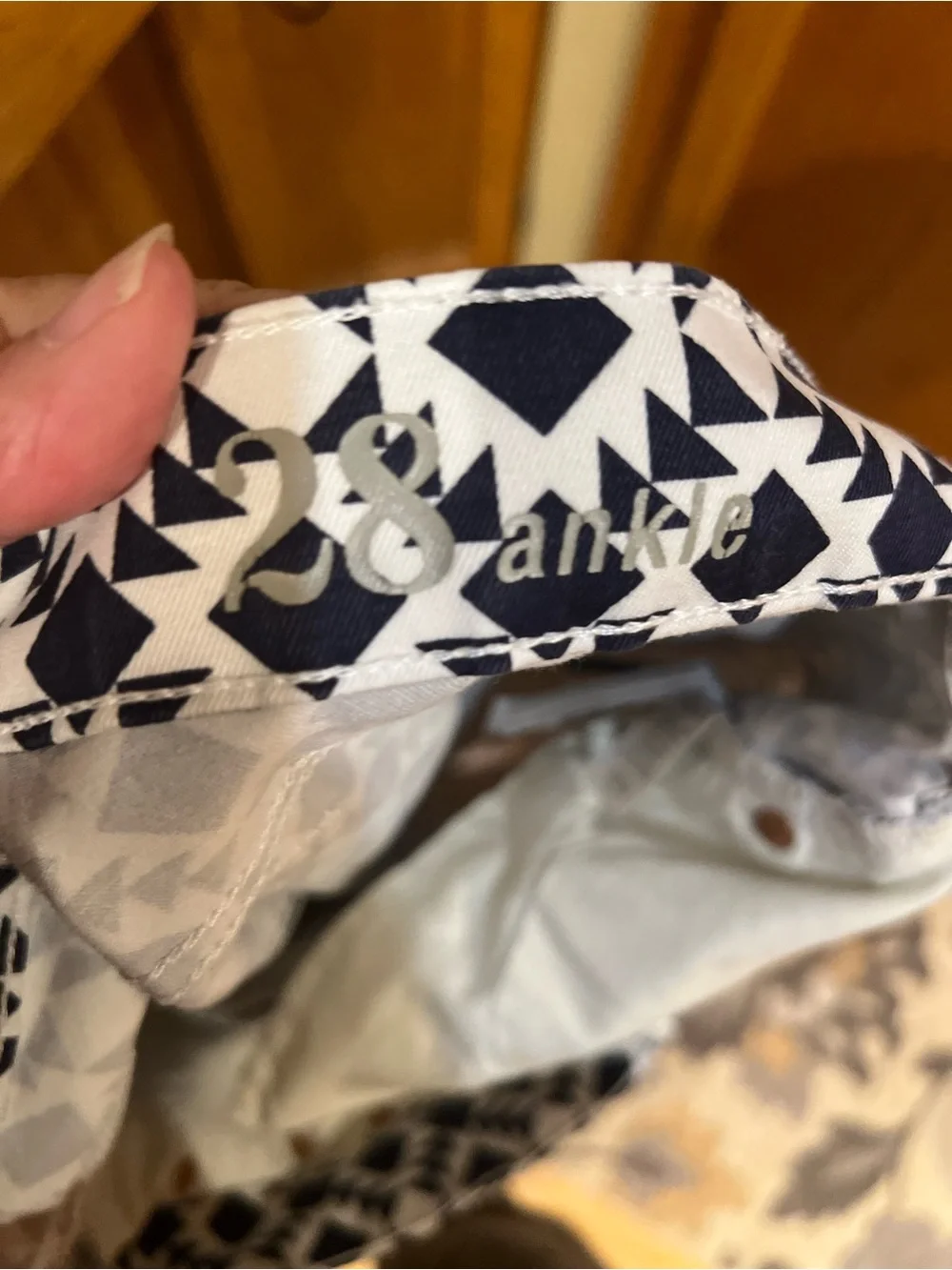 J Crew Black and White Geometric Print Toothpick Pants